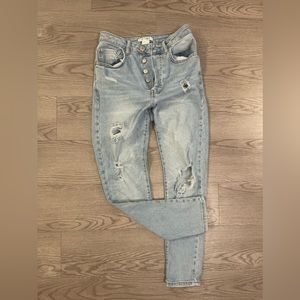Blue jeans distress